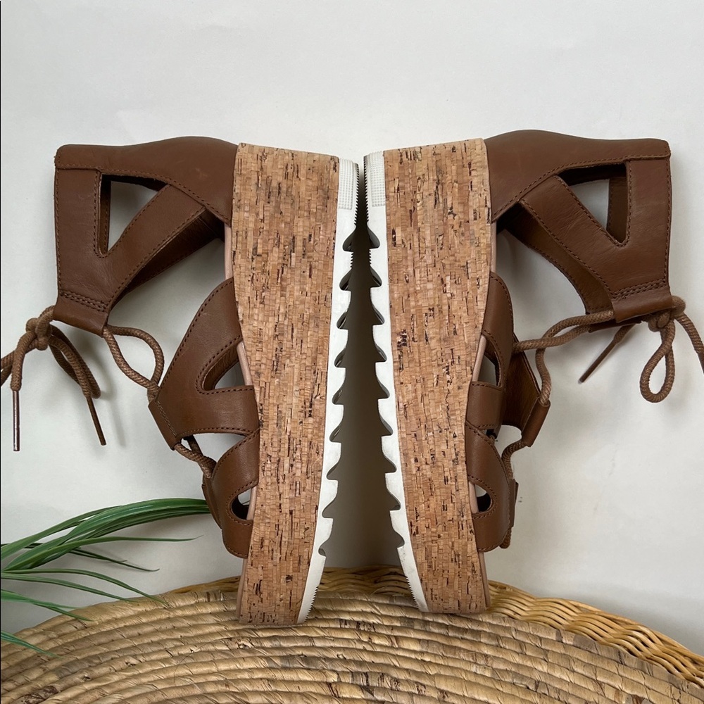 Sorel Tan Wedge Sandals - Picture 8 of 14